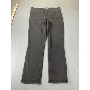Democracy Pants Womens 14 Black Chino Twill Stretch Pockets‎ Zip Front Casual